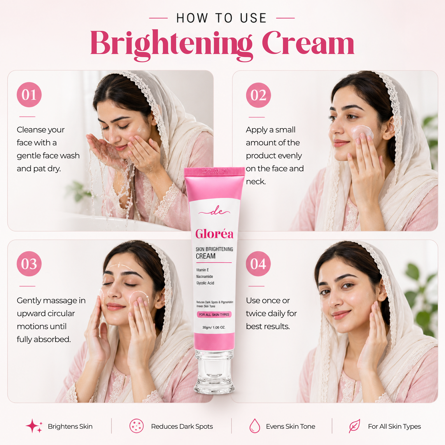 Gloréa Skin Brightening Cream| For All Skin Types|30gm